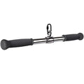 SELEWARE Rotating Straight Bar, Tricep Rope, Double D Row Handle, Rotating V Handle, Cable Machine Attachment with Non-Slip Soft Rubber Grip, Universal Attachment for Cable Machines - color: 22" Silver Rotating Straight Bar W/ Convex Rubber Handle