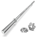 Weight Lifting Bar 57", 1" Standard Straight Barbell Bars Olympic Home Gym | Weightlifting/Strength Training/Squat/Bench Press/Deadlift/Lunges/Hip Thrusts, 2 Star Collars (480lb Weight Capacity) - color: Silver