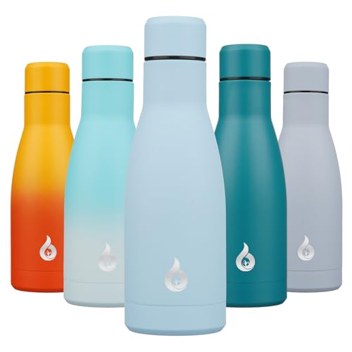 BJPKPK Insulated Water Bottle 12oz Small Stainless Steel Water Bottles Reusable Metal Thermal Keep Cold and Hot,Sky Blue - color: Sky Blue, size: 12 Ounces