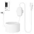 ALERTCAM Outdoor Power Adapter for Stick Up Cam Battery/Plug-in 3rd Gen, 25 ft Weather Resistant Charging Cable with Barrel Plug Continuously Charge Your Security Camera, White - color: White