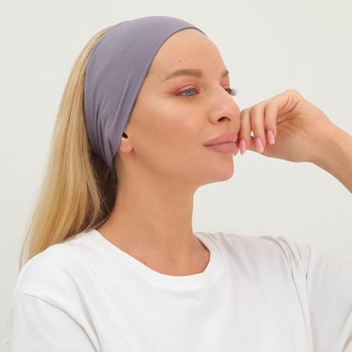 RITOPER Workout Wide Headbands for Women Non Slip, Super Soft Yoga Running Exercise Head Bands, Elastic Sweat Band Hair Bands for Women's Hair, Womens Solid Headband Hair Wrap - color: fd-solid