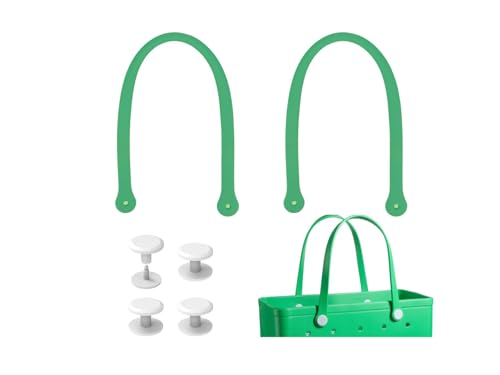 Replacement Straps for Large Rubber Beach Bag, Replacement Handles with 4 Snaps for Rubber Beach Bag, EVA Bag Strap Replacement, Beach Bag Repair Kit - color: Green