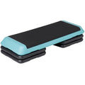43" Exercise Aerobic Step Platform, Adjustable Fitness Stepper, with 4 Removable Risers for Home Gym Cardio Strength and Training - color: Light Blue