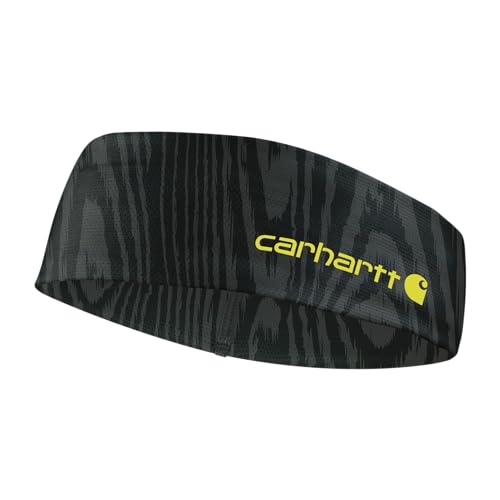 Carhartt Unisex-Adult Force UPF Lightweight Headband, Woodgrain Print-Black/Shadow, One Size - color: Woodgrain Print-Black/Shadow