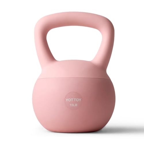 YOTTOY Soft Kettlebell,Kettlebell Anti-Slip Grip Weight for Home Workouts, Kettlebells Set Strength and Safety Guaranteed - color: Pink, size: 15 Pounds