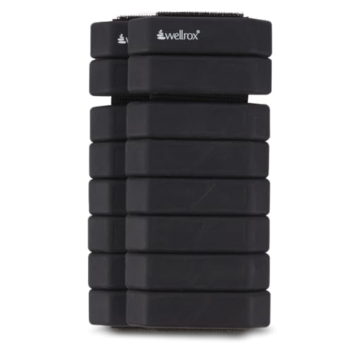 Wellrox Weighted Bangles – Adjustable Ankle and Wrist Weights for Women & Men – Set of Ankle Weights 2 lbs (1 lb Each Wrist Weight) | Weighted Arm Bands for Pilates, Yoga, Running & Walking - color: Stone Black