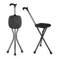 Yayayo Hold 440 lbs Folding Canes with Seat Walking Stick Height Adjustment Cane Seat Capacity Frosted Handle with Magnetic Therapy Stone Crutches Stool - color: Square Black