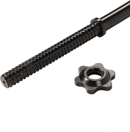 Signature Fitness 1-Inch Diameter Threaded Chrome Barbell with Lock Collars, 72-Inch - color: Black