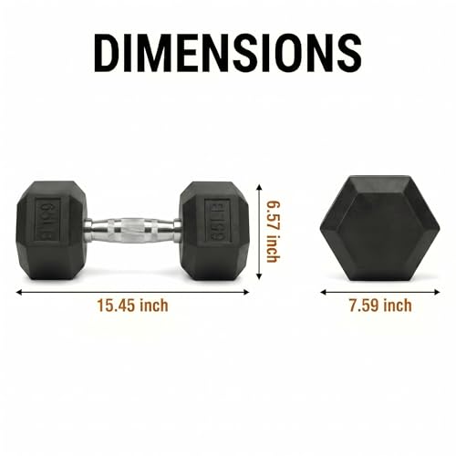 5-100 lb Rubber Hex Dumbbell Set - size: 65 lb