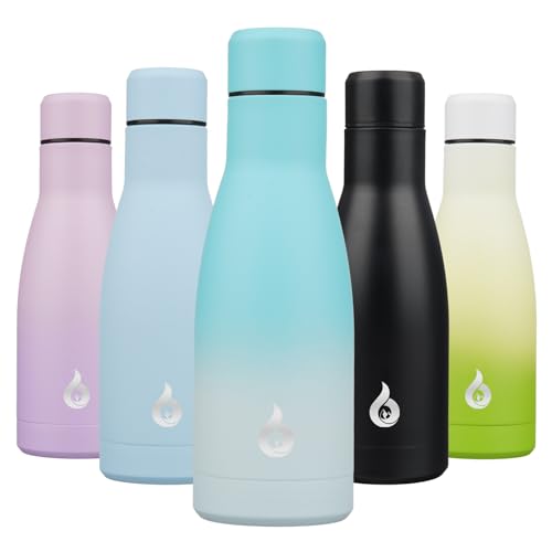 BJPKPK Insulated Water Bottle 12oz Small Stainless Steel Water Bottles Reusable Metal Thermo Keep Cold and Hot,Sea Salt - color: Sea Salt, size: 12 Ounces