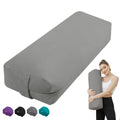 Rectangular Yoga Bolster Pillow, Meditation Pillow for Yin & Restorative Yoga, Filled with Wasted Sponge - color: Gray