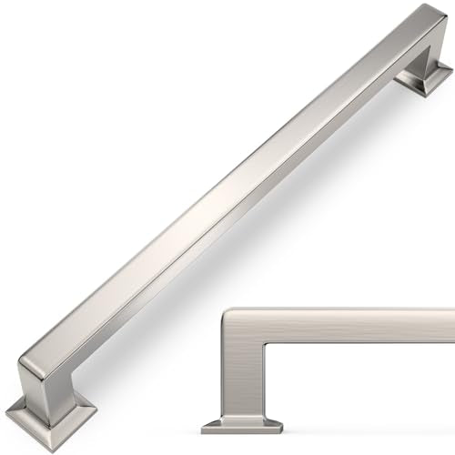 10 Pack 12-3/5(320mm) inch Brushed Satin Nickel Kitchen Cabinet Handles Cabinet Pulls Sliver Drawer Pulls Kitchen Cabinet Hardware Handles Dresser Handles - color: Brushed Satin Nickel, size: 12-3/5" Hole Center（320mm）