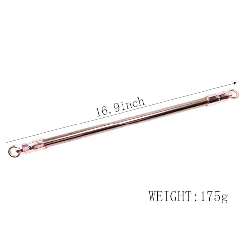 Spreader Bar Stainless Steel Vintage Black Bar with 2pcs Adjustable Straps,Sports Aid Training Fitness Gear Pilates Aid Kit, Home Restore Pilates Indoor Yoga Set - style: Fixed RoseGold+Black Furry Kit