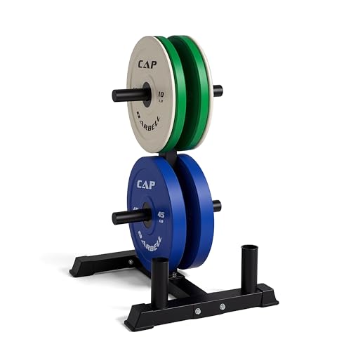 CAP 2-inch Olympic Bumper Plate Weight Set | 100-370 lbs | Multiple Colors | Storage Rack Optional - size: 160 lb - Set with Compact Rack, style: COMPETITION