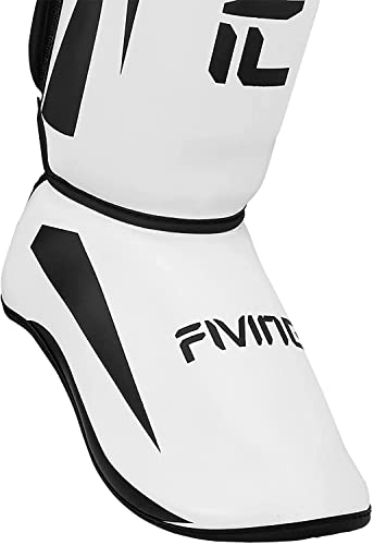 MMA Martial Arts Shin Guards – Padded, Adjustable Muay Thai Leg Guards with Instep Protection for Kickboxing/MMA Training and Sparring – Professional MMA Equipment - color: White, size: X-Large