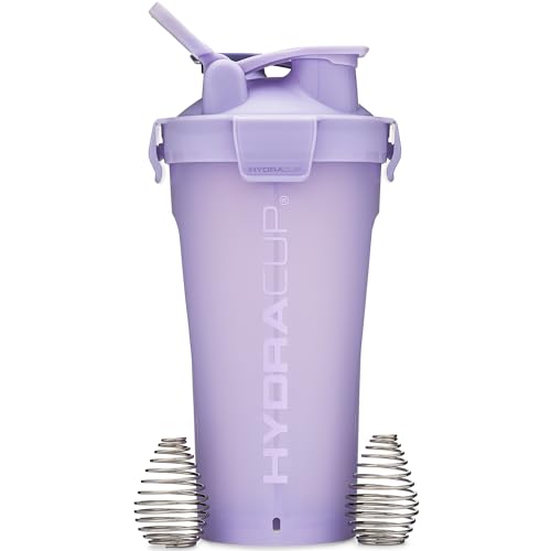 Hydra Cup DualShaker Pro 32 oz Shaker Bottle for Protein Shakes, Shaker Cup w/Handle & Ball Blender Whisks, Dual Mixing Shaker Bottle with Storage, 2 in 1, for Travel To Go, BPA Free (Purple) - color: Purple