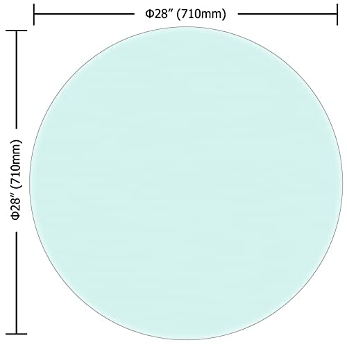 28" Round Glass Table Top - 1/2" Thick Beveled Edge Tempered Glass, Replacement Glass Top for Kitchen/Patio Table - size: 28 INCH, style: 1/2"thick - Beveled