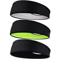 Braylin Men's Headbands, 3-Pack Head Band for Men, Sport Sweatbands for Running Fitness Yoga Cycling, Sweat Wicking Non Slip - color: 06.3Pcs Black+Black/Yellow+Black/Gray