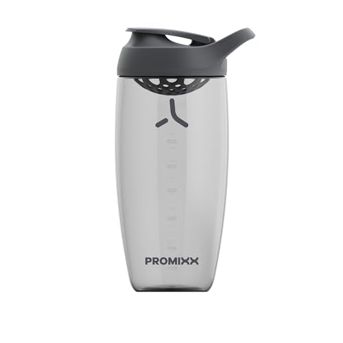 Promixx Pursuit Protein Shaker Bottle (24 oz) – Silent No-Ball Mixer, Leak-Proof Lid, BPA/BPS & Phthalate-Free ECOZEN – Easy-Clean Shaker Cup for Protein Shakes, Pre & Post-Workout Smoothies - color: Graphite Gray, size: 24 Ounces, style: 24 oz
