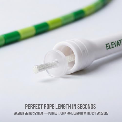 Pro-Grade Beaded Jump Rope for Beginners - color: Emerald