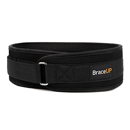 BraceUP Weight Lifting Belt for Men and Women – 4-inch Wide Weight Belt, for Weightlifting, Squat, Deadlift, Power Lifting, Gym Training, and Back Support - size: 36-43 In