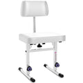 Liquid Stands White Adjustable Piano Bench with Backrest – Music Keyboard Bench Seat for Digital & Electric Pianos - Musicians Stylish Seating, Comfortable, Sturdy, Padded Cushion - Piano Stool Chair - color: White