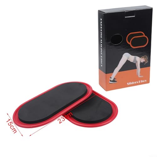 Core Sliders, Dual-Sided Gliding Discs for Full Body Muscle Training, Portable Fitness for Abdominal Arm Leg Glute Workout, Home Gym Yoga Pilates Training Tool 2 Pack(Red) - size: Red