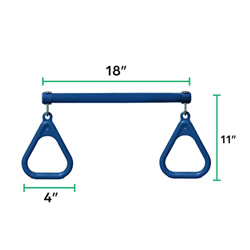 Jungle Gym Kingdom Swing Sets for Backyard, Monkey Bars & Swingset Accessories - Set Includes 18" Trapeze Swing Bar & 48" Heavy Duty Chain with Locking Carabiners - Outdoor Play Equipment (Blue) - color: Blue