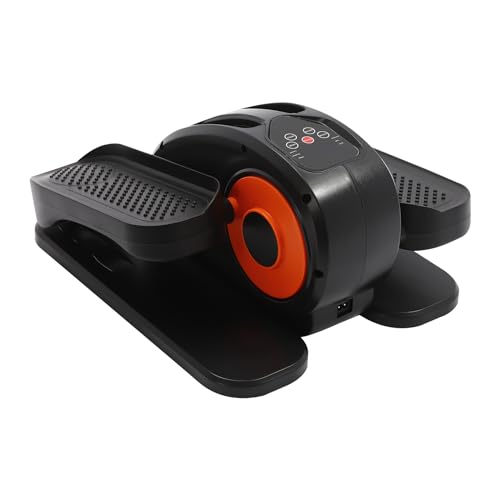 Under Desk Elliptical Machine,50W Electric Elliptical Leg Exerciser with 5 Adjustable & Remote Control, Portable Quiet Elliptical Exercise Machine 55.1 lbs Capacity for Homes, Gyms, Hospitals - color: Orange