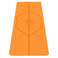 Liforme Travel Yoga mat – Patented Alignment System, Warrior-Like Grip, Non-Slip, Eco-Friendly, Ultra-Lightweight and Sweat Resistant, Made with Natural Rubber - color: Orange