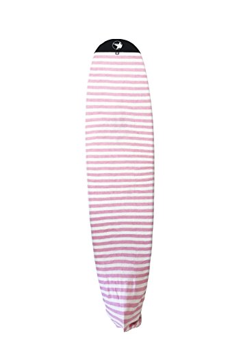 Surf Squared Surfboard Sock Cover and Paddleboard Cover - Lightweight Stretch Protective Surfboard Bag - Surfing Accessories - Shortboard, Longboard, Hybrid, Wakesurf, Standup Paddleboard SUP - color: Pink, size: 9'6" Longboard