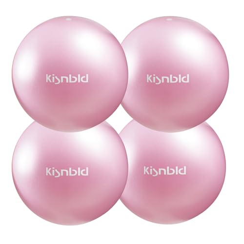 kisnbld Small Exercise Ball, 9 Inch Mini Pilates Ball, Anti Burst and Slip Resistant Mini Yoga Ball for Stability, Fitness, Physical Therapy, Stretching & Core Strength Workout at Home Gym & Office - color: 4 Misty Rose