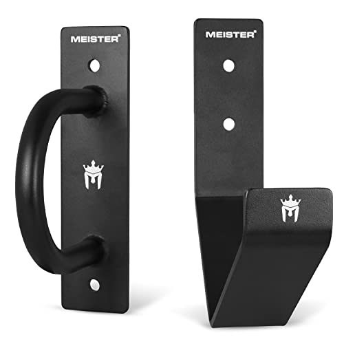 Meister XSteel Battle Rope Wall Mount Kit w/Anchor & Storage Hook - Matte Black | Commercial-grade steel wall anchor & storage hook for conditioning ropes, fits all battle ropes from 1.0" to 2.5"