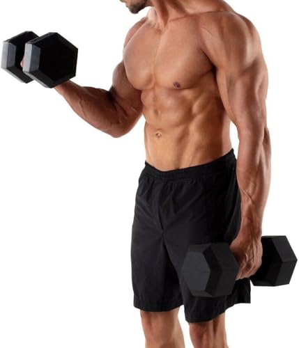 Hex Dumbbells Rubber Coated Cast Iron Hex Black Dumbbell Free Weights for Exercises - style: 2.5 Pounds / Pair