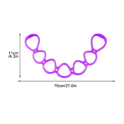 7 Ring Stretch Resistance Exercise Band, Workout Bands Yoga Stretching for Home Fitness, Foot, Leg and Arm Exerciser Stretch Band, Center Workout Walking Exercise - color: Purple
