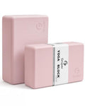Gruper Yoga Blocks 2 Pack, 9"x6"x3" Exercise Blocks High-Density EVA Foam Blocks with Soft Non-Slip Surface, Lightweight Yoga Props for Yoga Pilates Meditation & Stretching - color: Light Pink