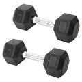 20 LB Dumbbells Set Of 2 Rubber Coated Fixed Weight Hex Dumbbells with Chrome Ergonomic Handle Odorless & Durable for Home Gym Women’s Strength Training Full Body Workouts