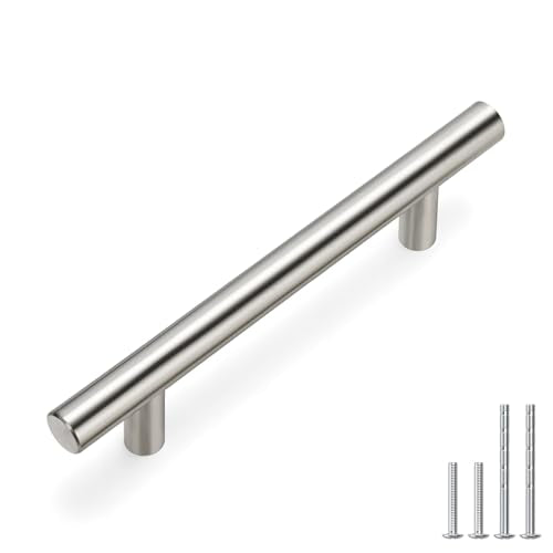 Homdiy 15 Pack 3-1/2 Inch Brushed Nickel Cabinet Pulls - Modern Handles for Drawers and Doors, Stainless Steel Hardware - color: Brushed Nickel, size: 3-1/2in hole centers