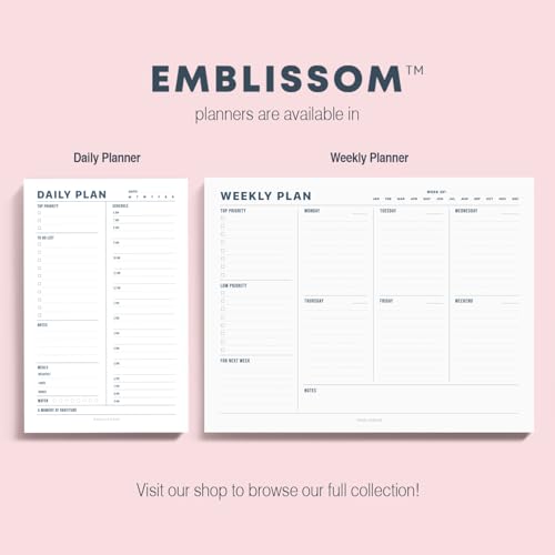 Daily Planner Notepad, 5.5 x 8.5" Tear-Off Pad – 70 Undated Sheets Focus-Enhancing Desktop Organizer with Hourly Schedule, To-Do List for Work, School (White, Minimalist, 2 Pack) - size: Minimalist, 2 Pack
