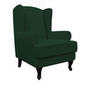 Easy-Going Stretch Wingback Chair Sofa Slipcover 2-Piece Sofa Cover Furniture Protector Couch Soft with Elastic Bottom, Spandex Jacquard Fabric Small Checks, Dark Green - color: Dark Green