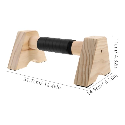 Wooden Push up Handles Parallettes Bars Set 30cm Beech Wood Non-slip Base Calisthenics Gym Equipment for Men Women Home Strength Training and Handstand Practice