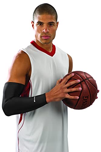 MUELLER Sports Medicine Performance Compression Elbow Sleeve for Men and Women, Arm Pain Relief Support, Ideal for Strains, Cuts, Scrapes, Fits Right or Left, Black, One Size - color: Black