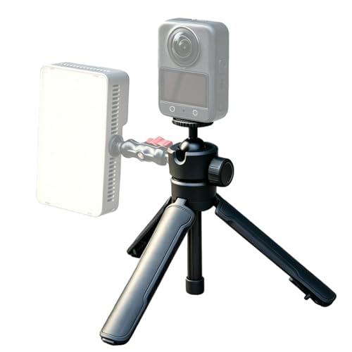 POP-4 Self-Opening Tabletop Tripod & Selfie Stick for Smartphones, Cameras & Pocket Gimbals, Magnetic Phone Mount Ready, Tap-to-Open Mini Tripod with 360° Ball Head, Dual 1/4" Threads, Portable