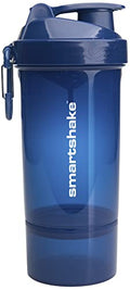 Smartshake O2GO ONE Plastic Protein Shaker Bottle 800 ml | 27 oz - Leakproof Screw-on Lid - BPA Free – Unisex - Navy Blue - color: Navy Blue