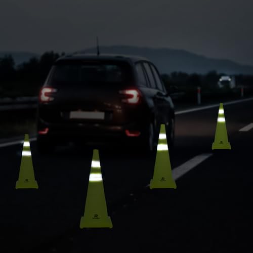 RoadHero 28 Inch 2 Pack Collapsible Traffic Safety Cones with Bag, Green | Pop-up Design, Reflective Collar, Road Safety, Driving Training & Parking Lots - size: 28 Inch