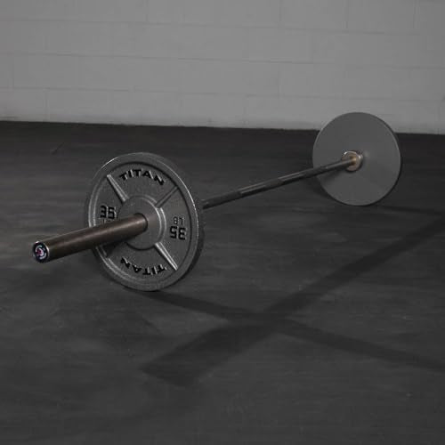 Titan Fitnes Cast Iron Olympic Plates, Classic Weight Plate Design, Hammer Finish - size: 35 LB Individual