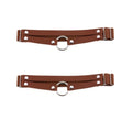 Adjustable O-ring Leg Garter, Elastic Thigh Garters Belt for Women, 1 Pair - color: Brown