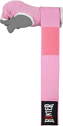 HUNTER Gel Boxing Hand Wraps for Men & Women, Quick Inner Gloves with Wrist Support for MMA, Muay Thai, Kickboxing & Martial Arts Training, Knuckle Protection (Pair) - color: Pink, size: Small-Medium
