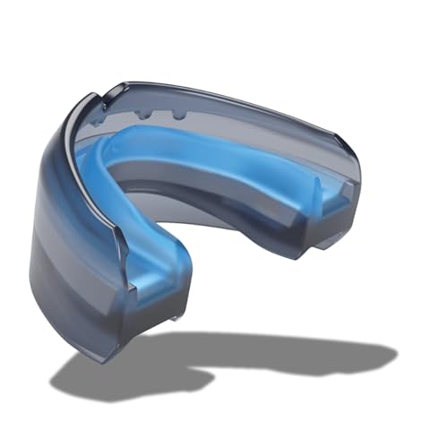 Shock Doctor Braces Football Mouth Guard, Upper and Lower Teeth. Convertible, Ultra Double Protection, Comfortable and Durable Mouthguard. - color: Black