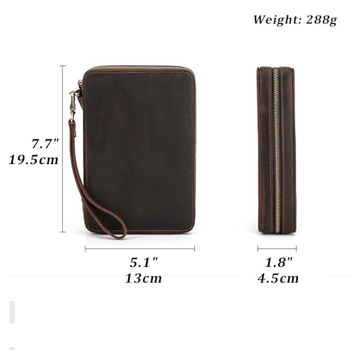 CONTACTS Full Grain Leather Watch Band Case Travel 12 Slot Watches Bands Box for Men Watches Strap Holder Storage Organizer Fits Most Watch Bands by Handmade - size: 12 Slot